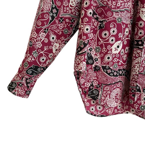 Isabel Marant Etoile Floral Dog Pattern Top Size 40 (US 8) Purple Pink Fuschia - Picture 4 of 9